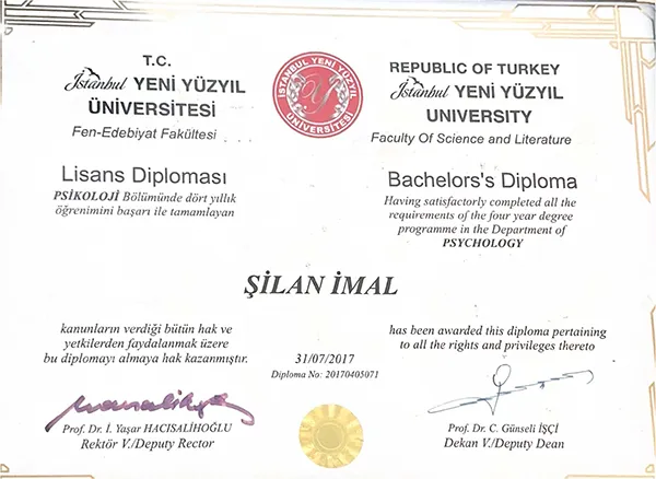 Lisans Diploması - İstanbul Yeni Yüzyıl Üniversitesi